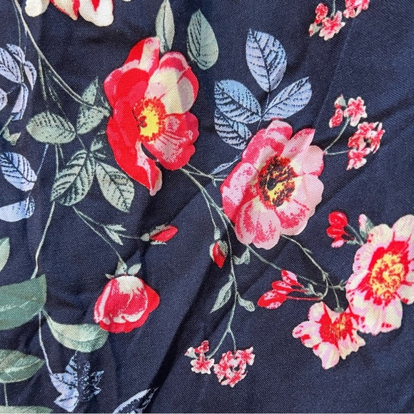 Gap Maternity Floral Print Tiered Midi Dress Long Sleeve Casual Spring Fall SM - Picture 8 of 8